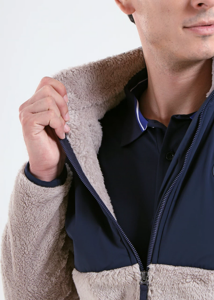 Chervo Men's POLDINO Pro-Therm® Sherpa Full-Zip Jacket - STONE / NAVY