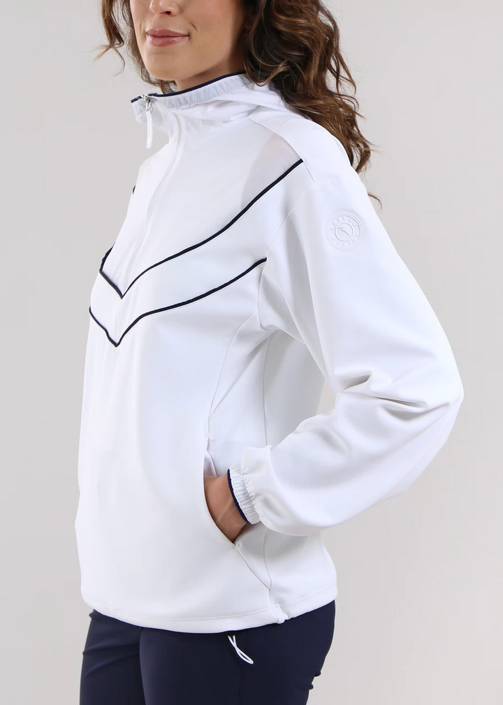 Chervo Women's PARAZARD Half-Zip Hooded Sweater - WHITE