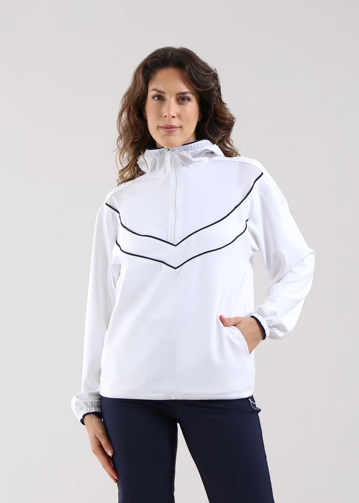 Chervo Women's PARAZARD Half-Zip Hooded Sweater - WHITE