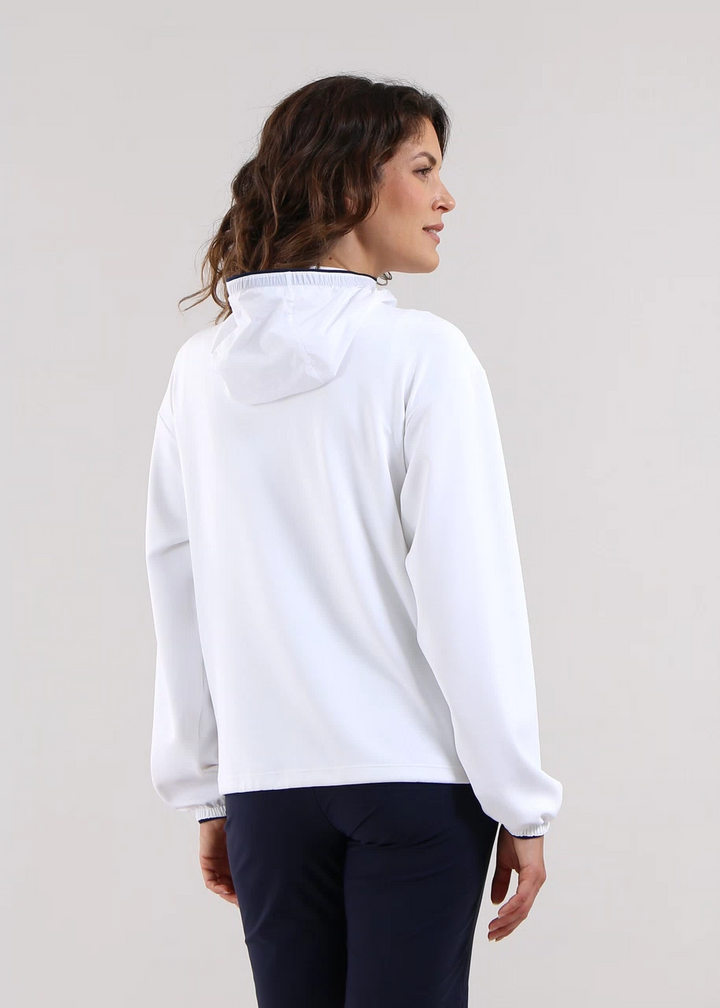 Chervo Women's PARAZARD Half-Zip Hooded Sweater - WHITE