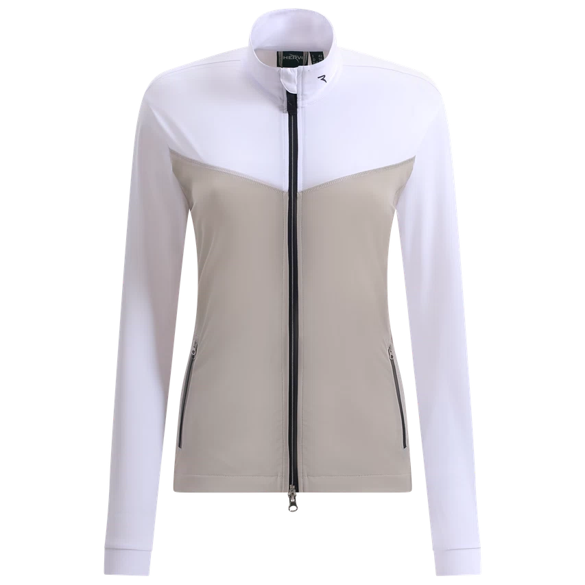 Chervo Women's PROFUMATO Full-Zip Sweater - BEIGE / WHITE