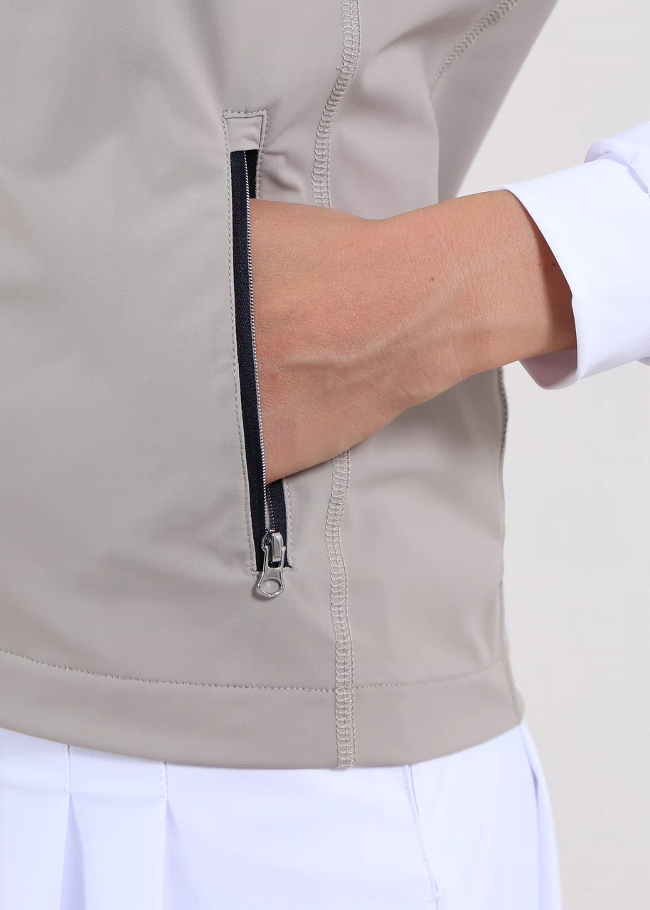 Chervo Women's PROFUMATO Full-Zip Sweater - BEIGE / WHITE