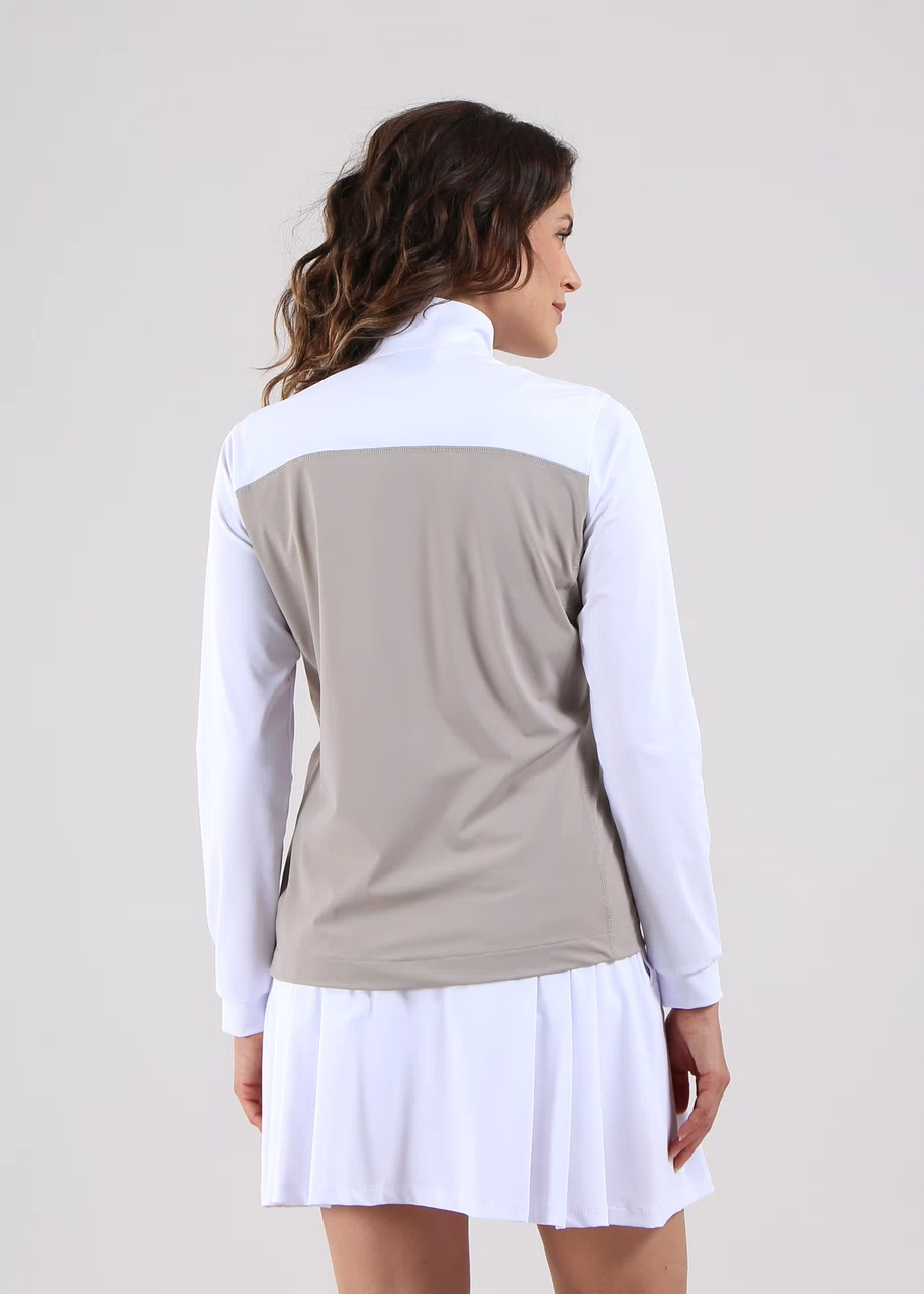 Chervo Women's PROFUMATO Full-Zip Sweater - BEIGE / WHITE