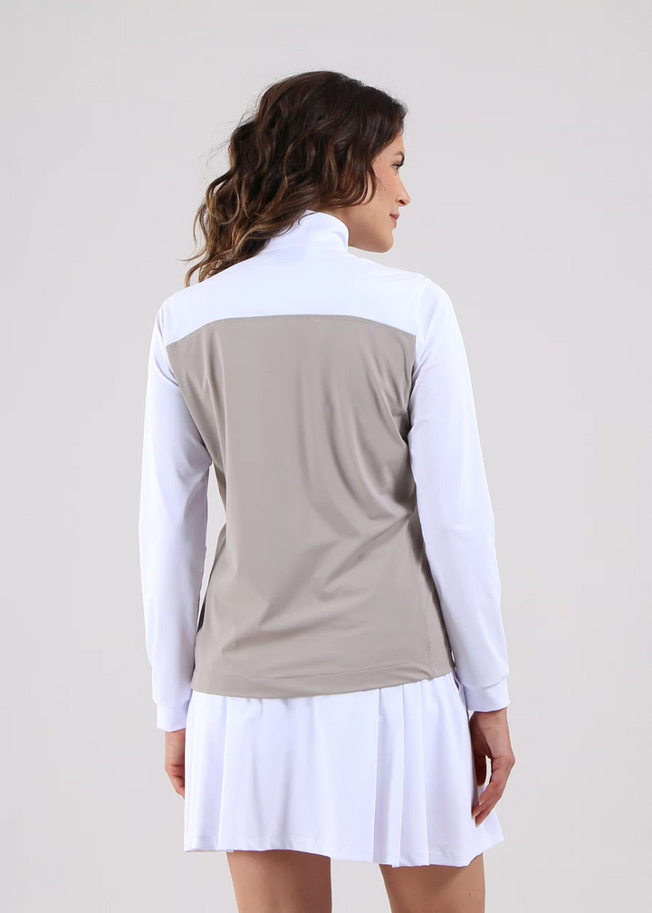 Chervo Women's PROFUMATO Full-Zip Sweater - BEIGE / WHITE