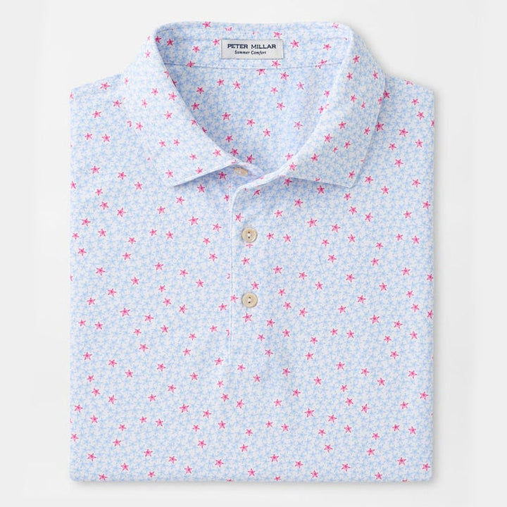 Peter Millar Men's Classic Fit Starfish Performance Polo - WHITE