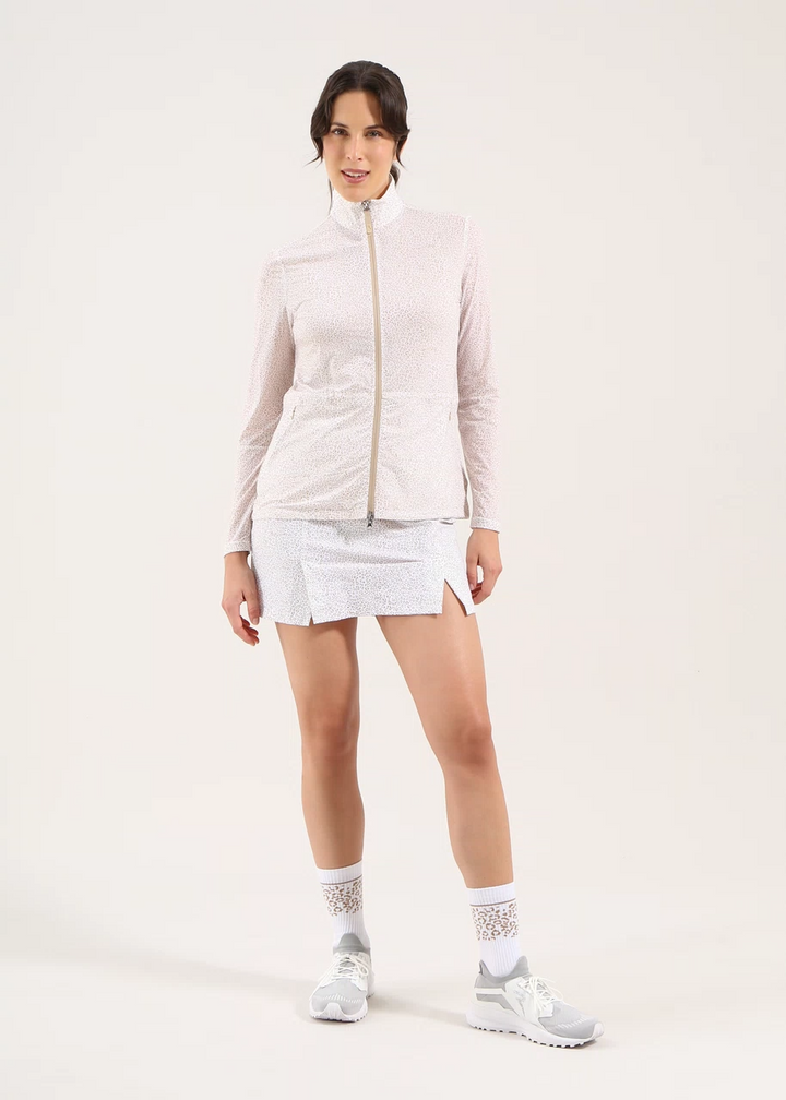Chervo Women's POLLINE Full-Zip Ultralight Sweater - WHITE / BEIGE