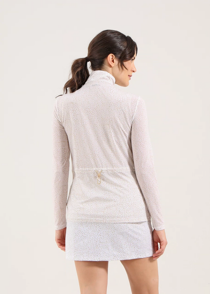 Chervo Women's POLLINE Full-Zip Ultralight Sweater - WHITE / BEIGE