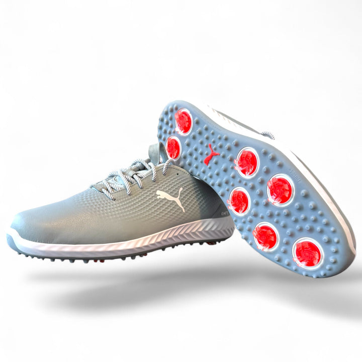 Puma Men's TOUR LTD EDITION RYDER CUP- IGNITE PWRADAPT LEATHER GOLF SHOES  - LT GREY / WHITE SZ 11
