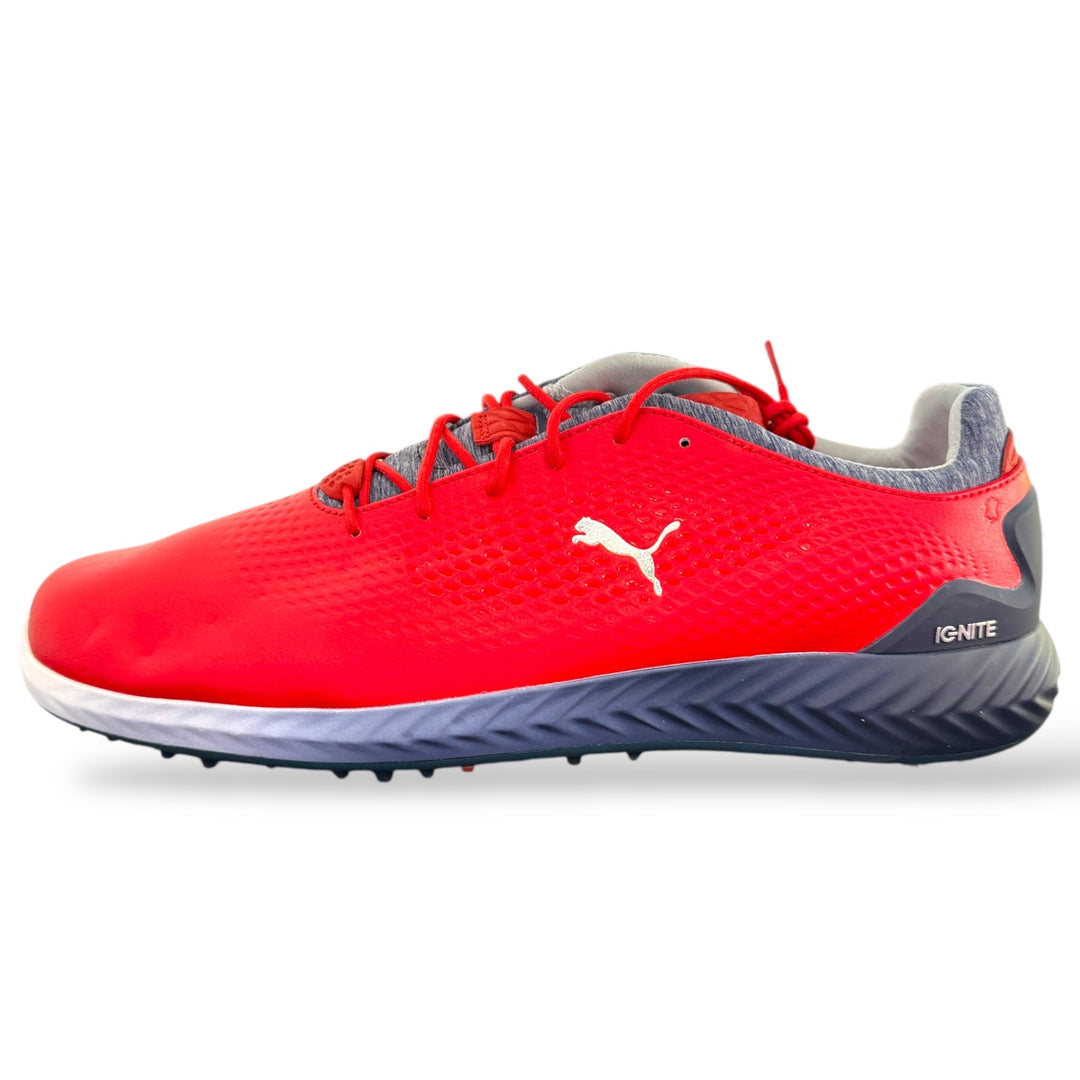 Puma Men's TOUR LTD EDITION RYDER CUP- IGNITE PWRADAPT LEATHER GOLF SHOES  - RED /SILVER/ BLUE SZ 13