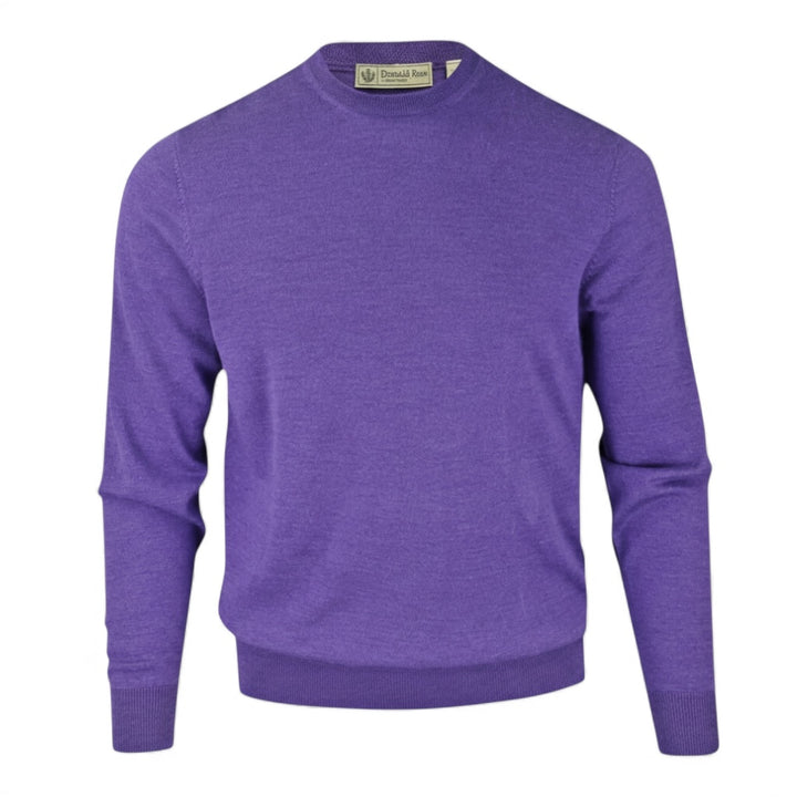 Donald Ross Mens Classic Fit Italian Merino Wool Crewneck Pullover - THISTLE