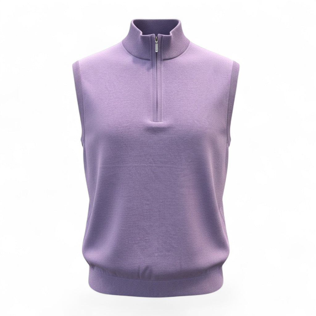 Donald Ross Men's Sport Fit 1/2 Zip Sweater Vest Cotton / Cashmere- JUNIPER