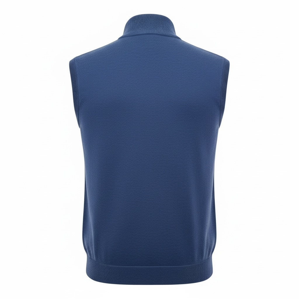 Donald Ross Men's Sport Fit 1/2 Zip Sweater Vest Cotton / Cashmere- NAVY