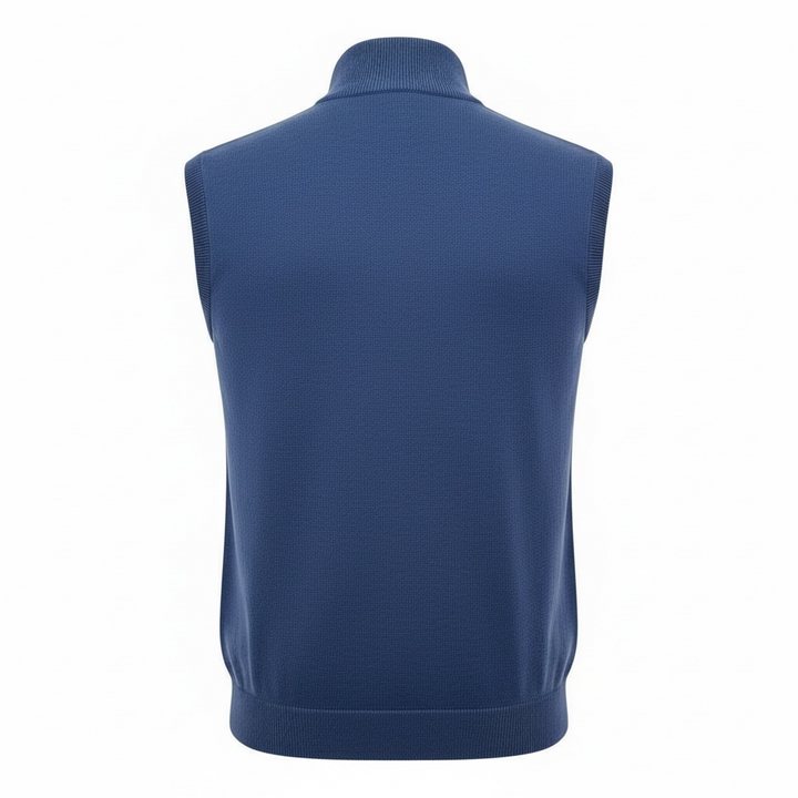 Donald Ross Men's Sport Fit 1/2 Zip Sweater Vest Cotton / Cashmere- NAVY