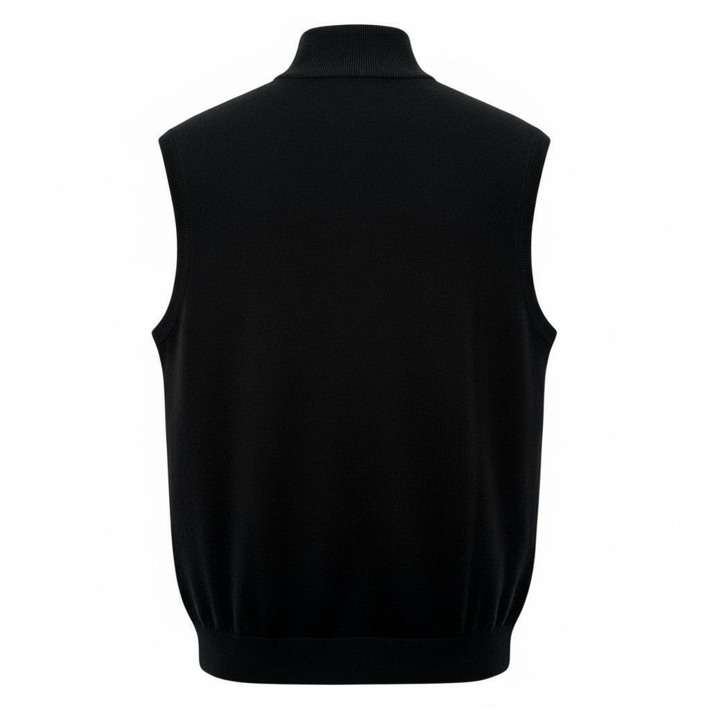 Donald Ross Men's Sport Fit 1/2 Zip Sweater Vest Cotton / Cashmere- BLACK