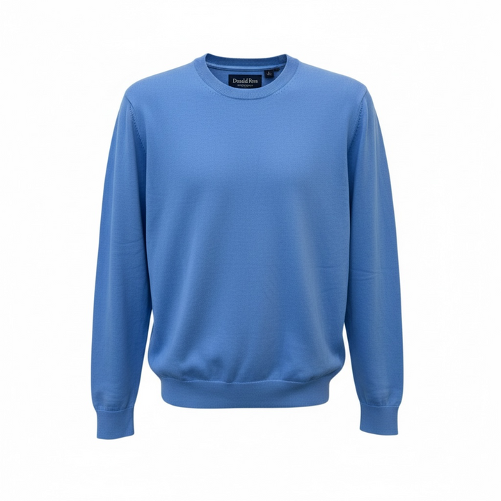 Donald Ross Mens Classic Fit SUPER GOLF Cotton Crew Neck Sweater - PROVENCE