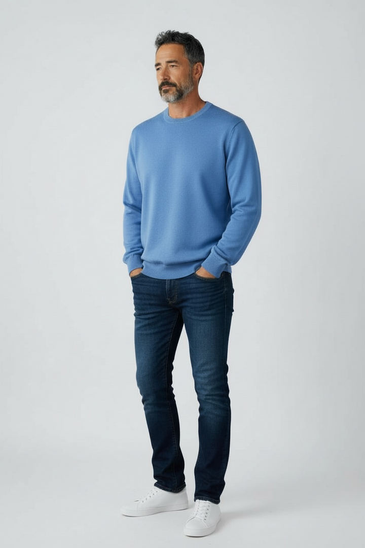 Donald Ross Mens Classic Fit SUPER GOLF Cotton Crew Neck Sweater - PROVENCE