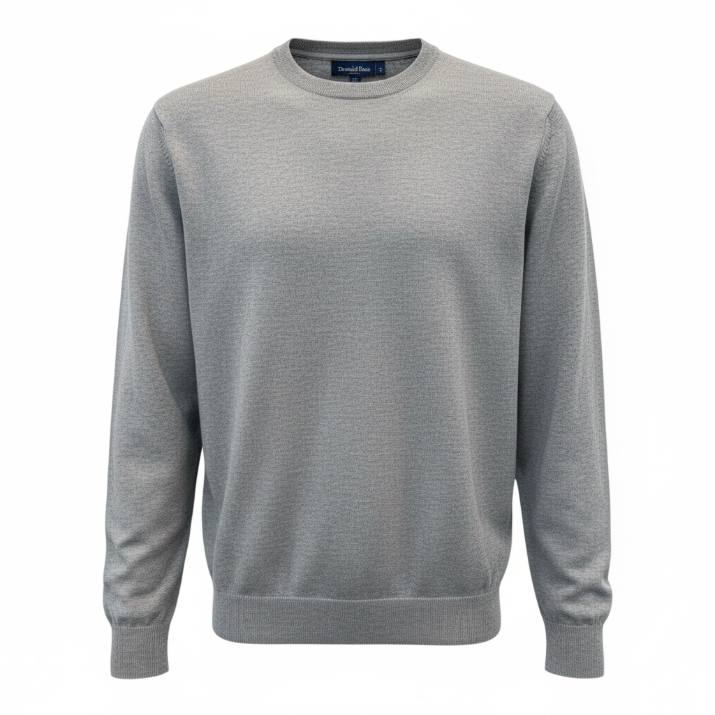 Donald Ross Mens Classic Fit SUPER GOLF Cotton Crew Neck Sweater - HEATHER GREY