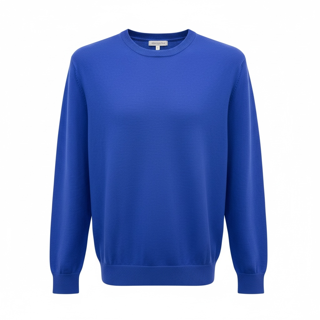 Donald Ross Mens Classic Fit SUPER GOLF Cotton Crew Neck Sweater - ROYAL