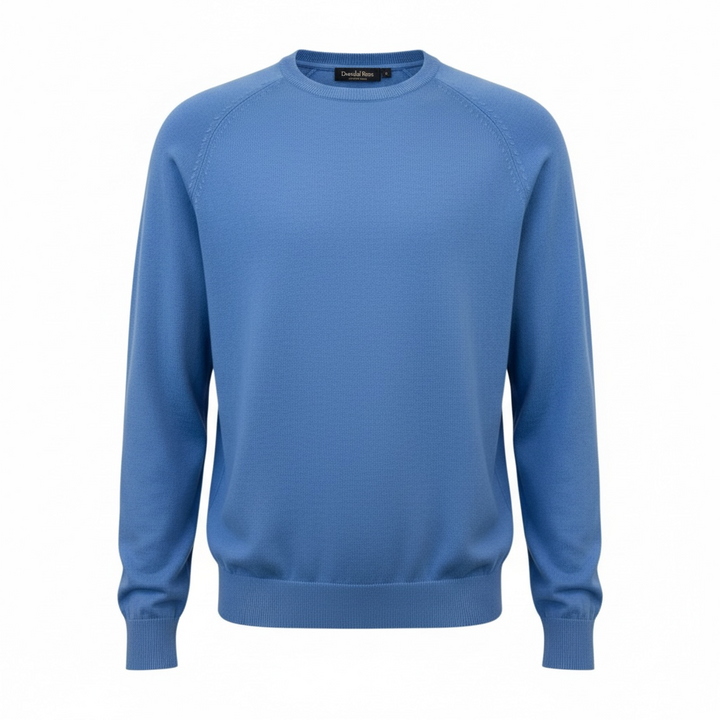 Donald Ross Men's Sport Fit Crewneck Pullover Cotton / Cashmere - ULTRAMARINE