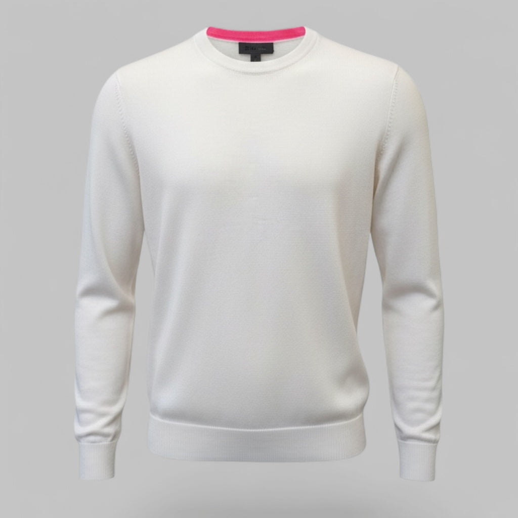 G/FORE MEN'S COLOUR BLOCK WOOL SWEATER - SNOW