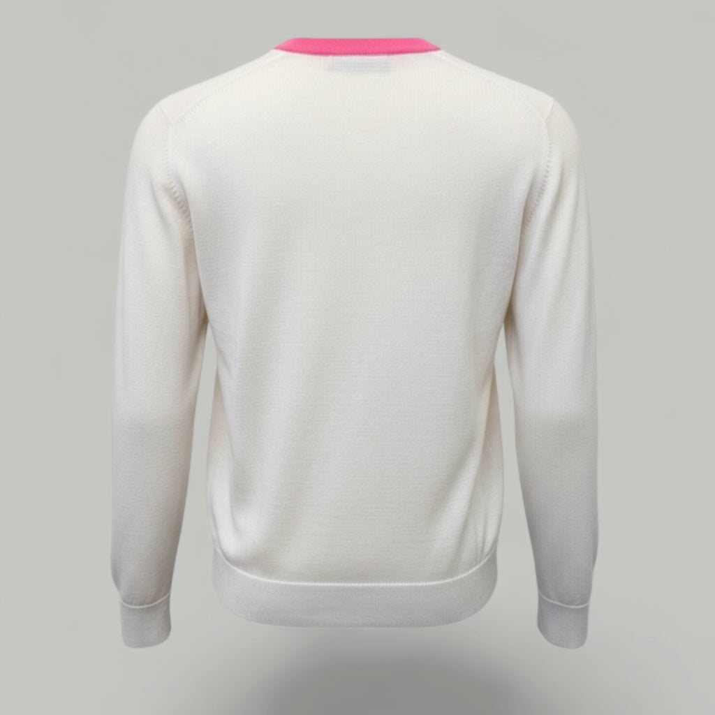 G/FORE MEN'S COLOUR BLOCK WOOL SWEATER - SNOW