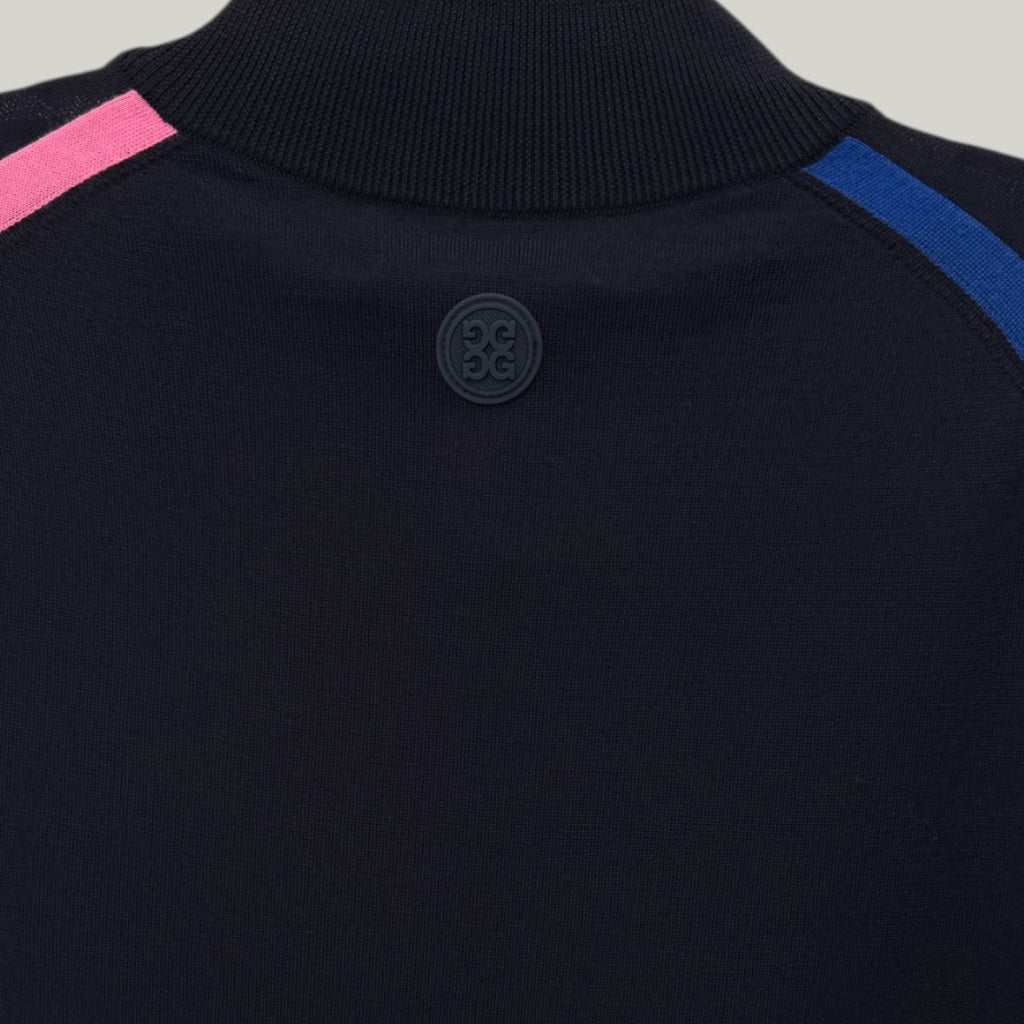 G/FORE MEN'S COLOUR BLOCK WOOL 1/4 ZIP PULLOVER SWEATER - TWILIGHT