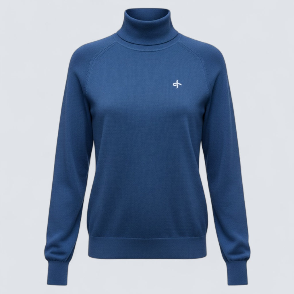 Cross Sportswear Women's MADE IN ITALY Gillian Cotton Crew Neck Sweater - TRUE BLUE