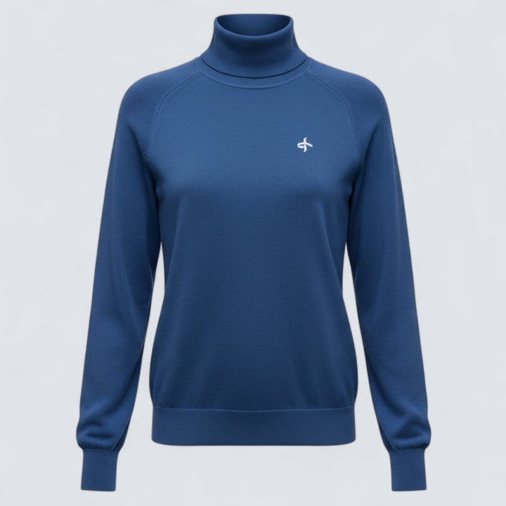 Cross Sportswear Women's MADE IN ITALY Gillian Cotton Crew Neck Sweater - TRUE BLUE