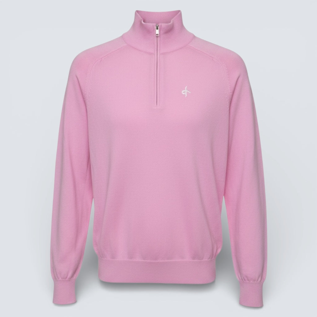 Cross Sportswear Women's MADE IN ITALY GRETA 100% Cotton 1/4 Zip Sweater - LILAC