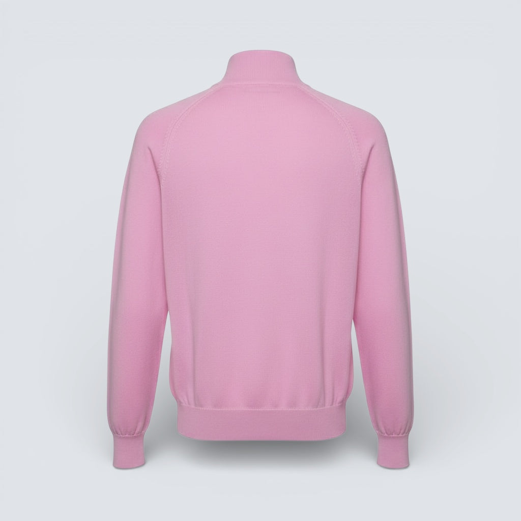 Cross Sportswear Women's MADE IN ITALY GRETA 100% Cotton 1/4 Zip Sweater - LILAC