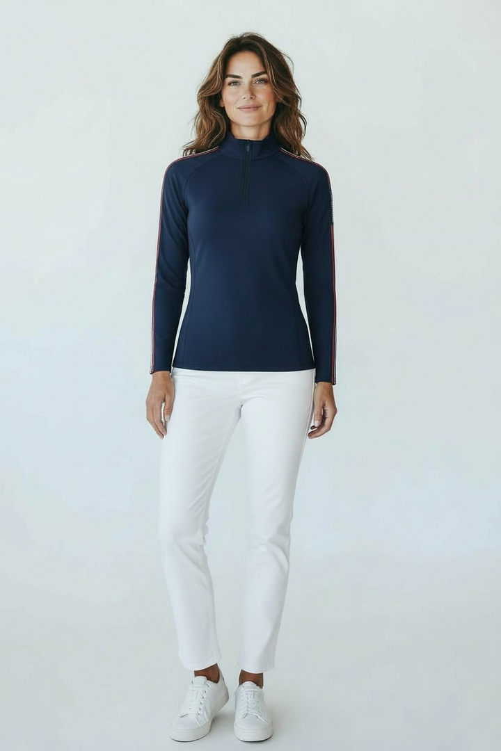 Cross Women's MEDIAN 1/4 ZIP Mid Layer - NAVY