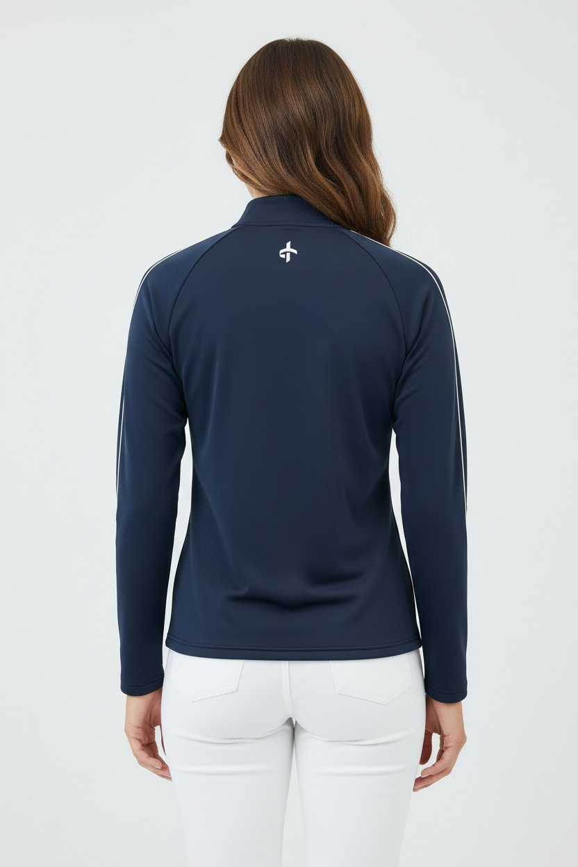 Cross Women's MEDIAN 1/4 ZIP Mid Layer - NAVY