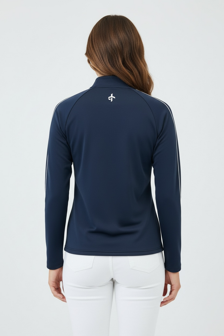 Cross Women's MEDIAN 1/4 ZIP Mid Layer - NAVY