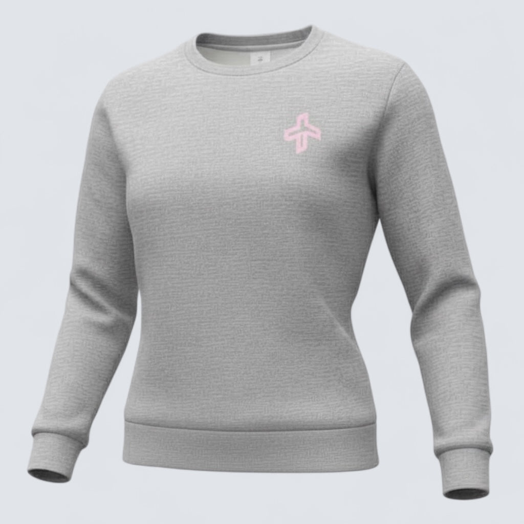 Cross Sportswear Women's Leisure Crew Neck Sweater - GREY MELANGE