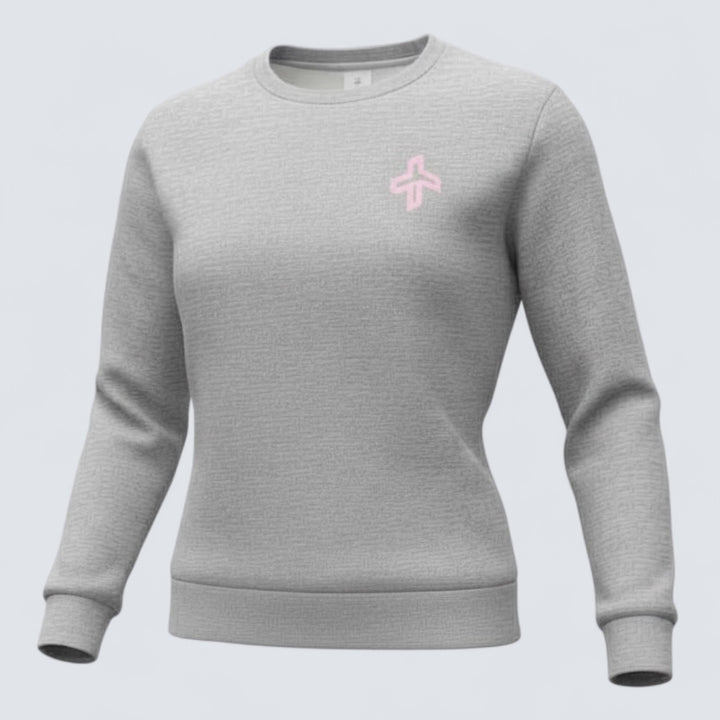 Cross Sportswear Women's Leisure Crew Neck Sweater - GREY MELANGE