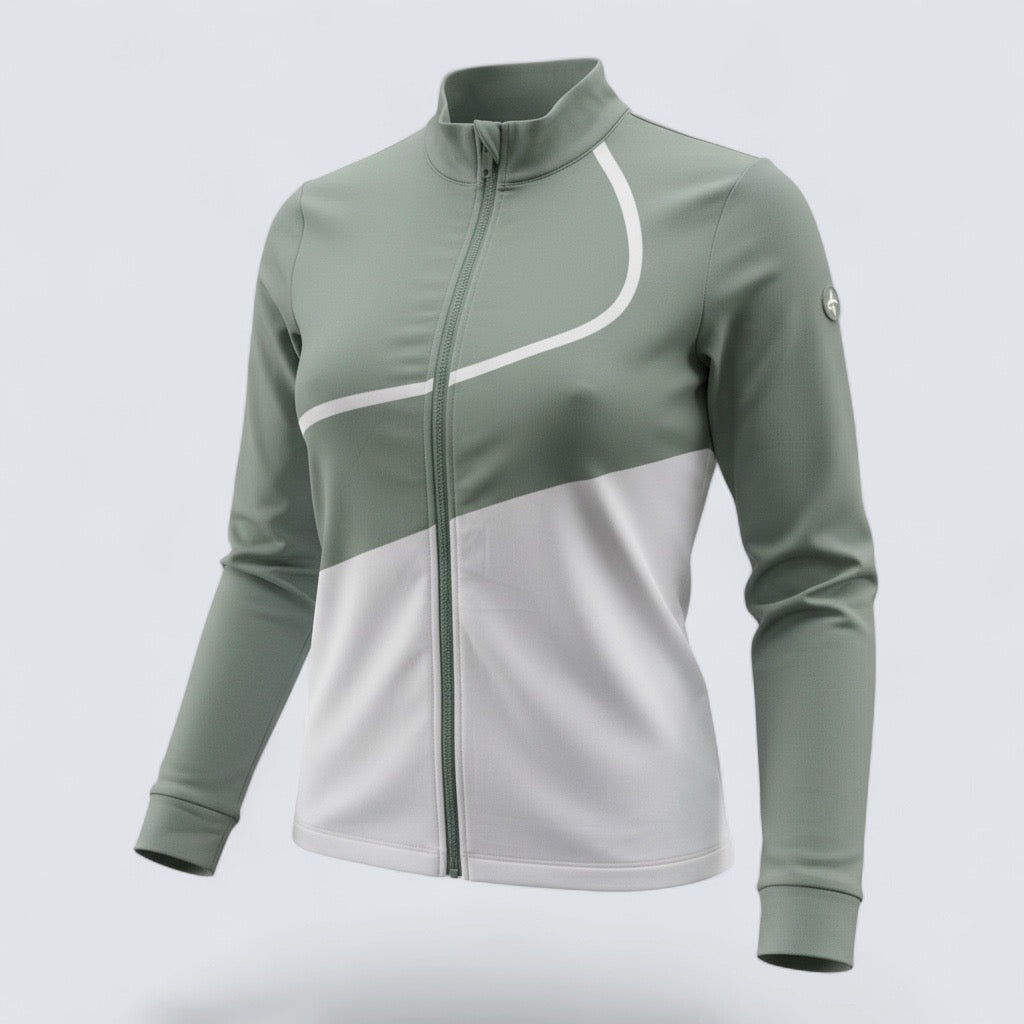Cross Sportswear Womens Wave Full Zip Mid Layer Jacket - JADE /WHITE