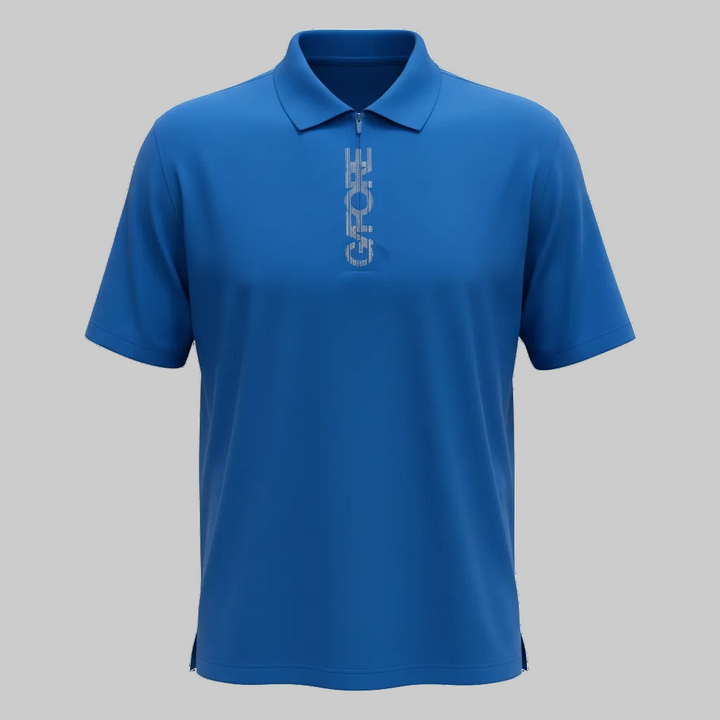 G/FORE MENS TECH NYLON PERFORATED CIRCLE G'S POLO - SURF / SNOW
