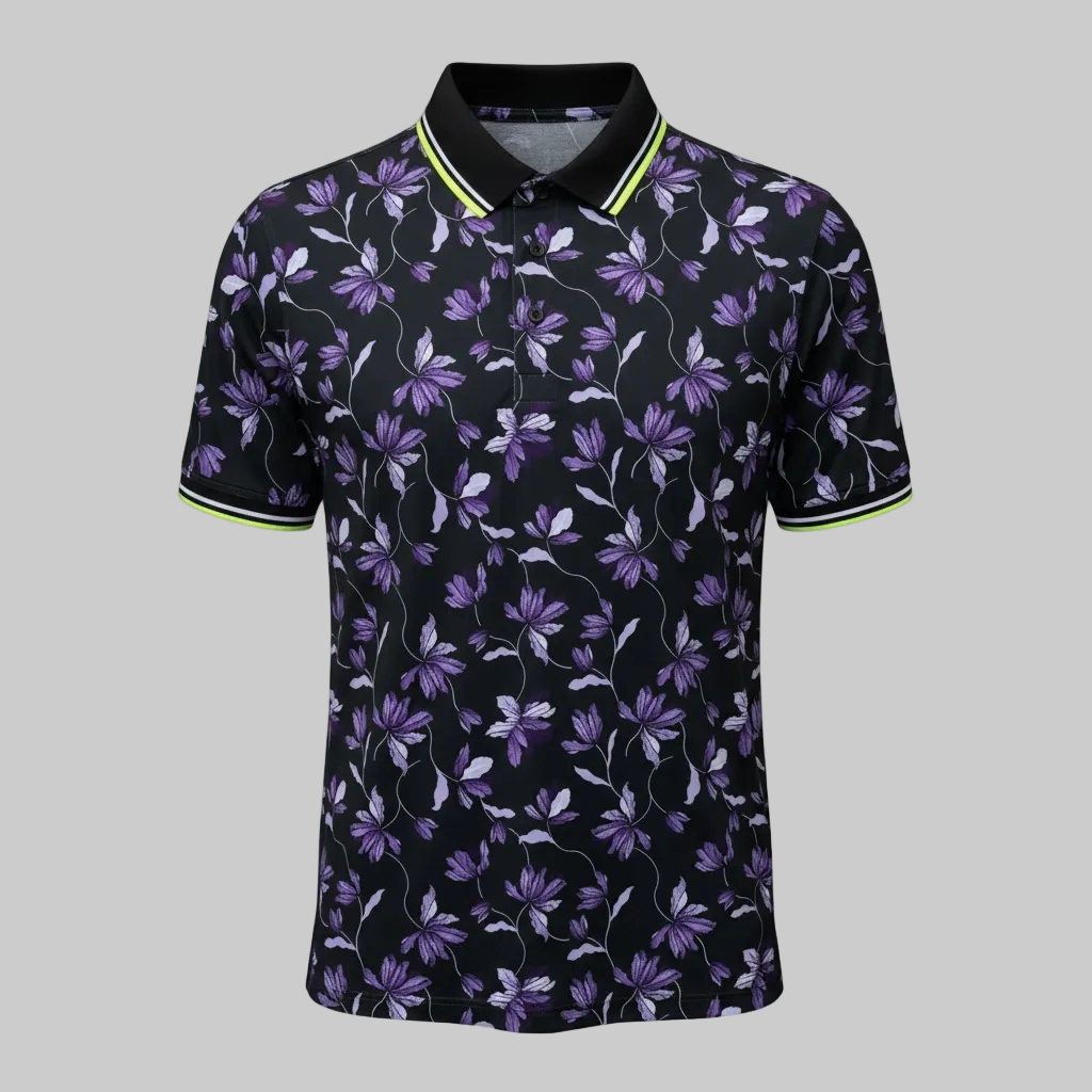 G/FORE MEN'S IRIS TECH JERSEY POLO - ONYX