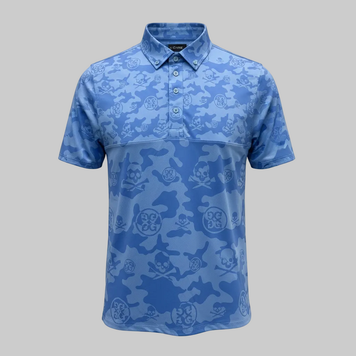 G/FORE MEN'S CAMO SKULL & T's  BUTTON DOWN POLO - BAJA