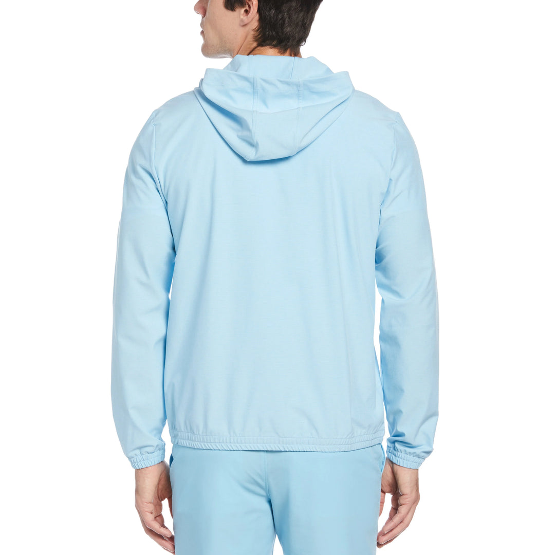 Original Penguin Mens Fine Line Hooded 1/4 Zip Wind Golf Mid Layer - BALTIC SEA - Golf Anything Canada