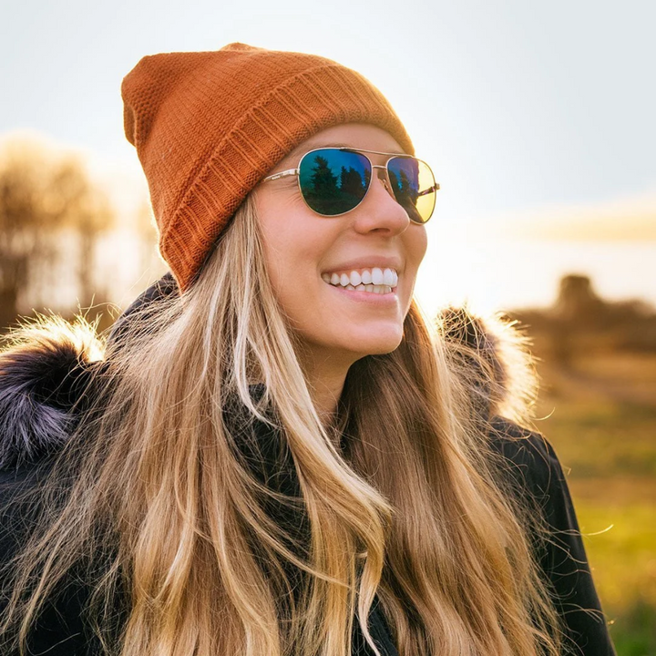 Revo Women's RELAY Petite Aviator Polarized Sunglasses -  GOLD