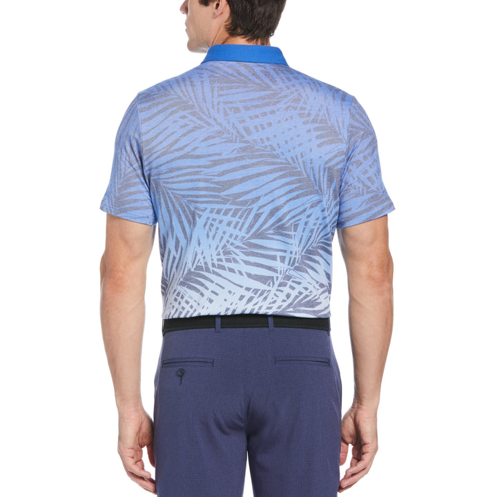 Original Penguin Mens Resort Leaf Print Golf Polo Shirt - BLUE TATTOO - Golf Anything Canada