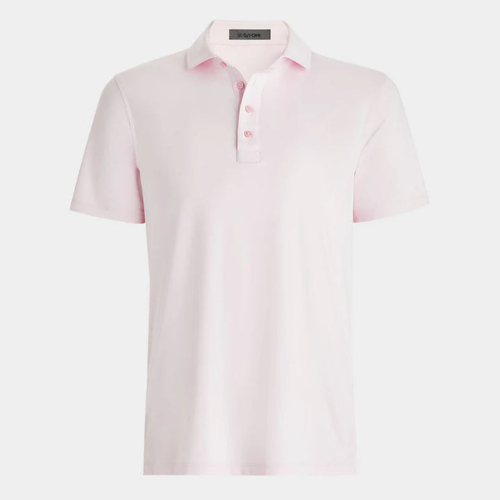G/FORE MEN'S RIB GUSSET TECH PIQUÉ MODERN SPREAD COLLAR POLO - BLUSH