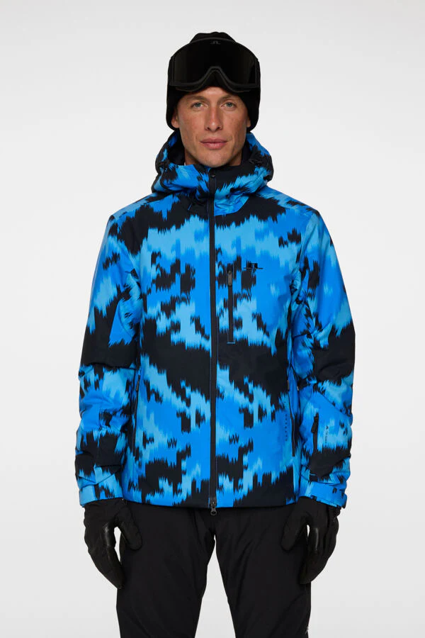 J.Lindeberg Men's ACE Printed Ski Jacket - WARP SONIC BLUE