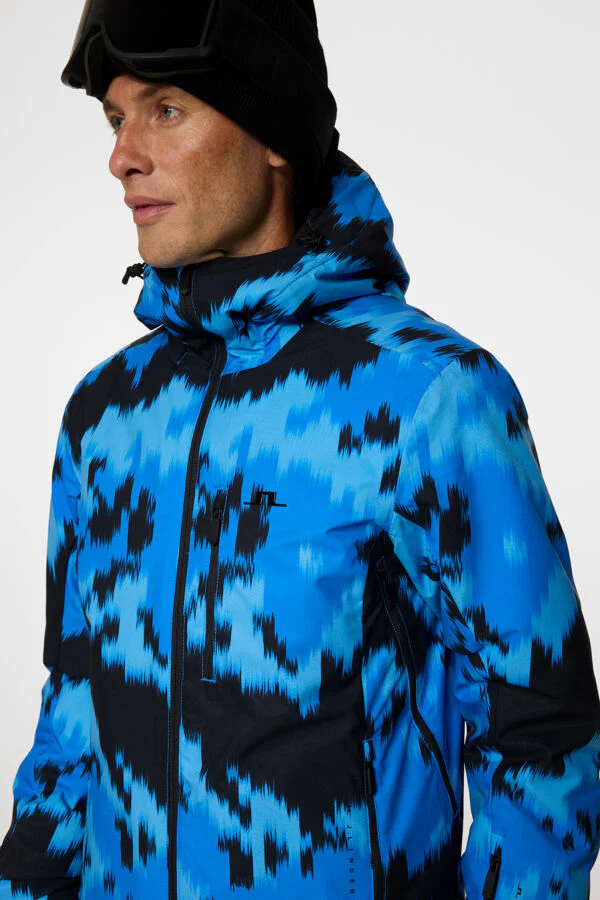 J.Lindeberg Men's ACE Printed Ski Jacket - WARP SONIC BLUE