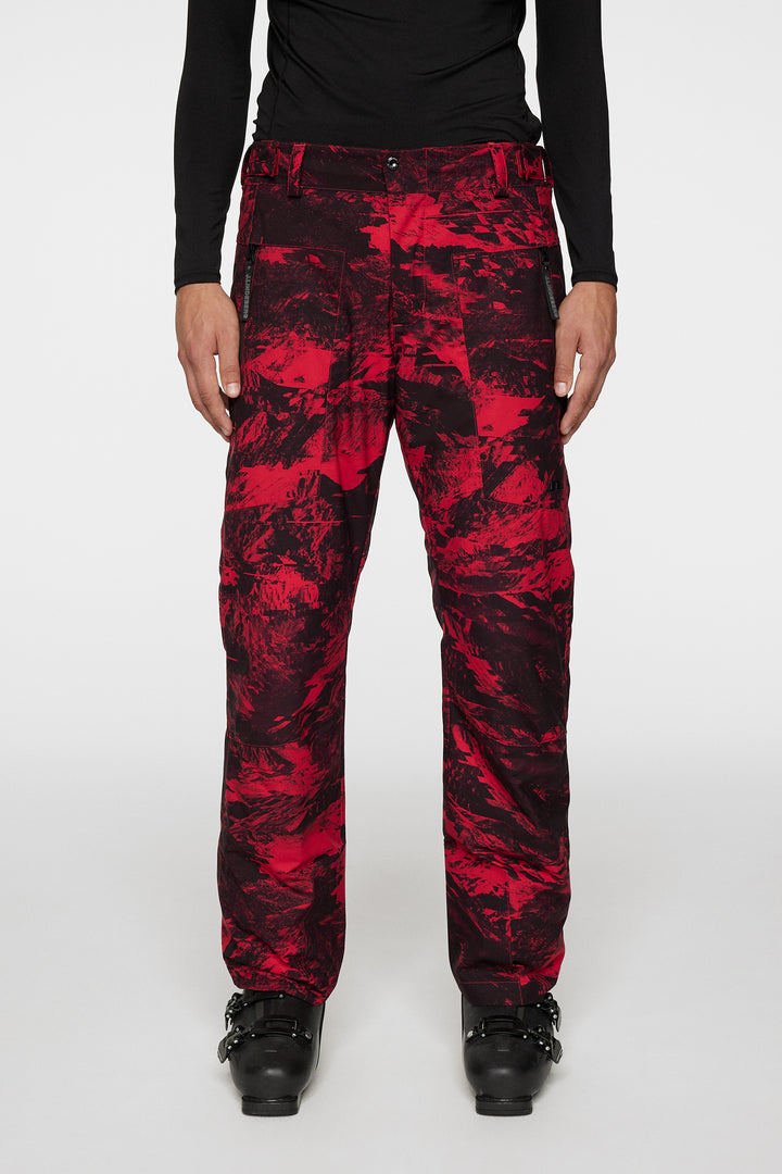 J.Lindeberg Men's Clarke Ski Pant Printed - MOUNTAIN GLITCH RED