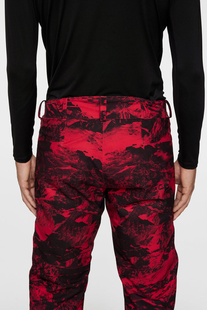 J.Lindeberg Men's Clarke Ski Pant Printed - MOUNTAIN GLITCH RED