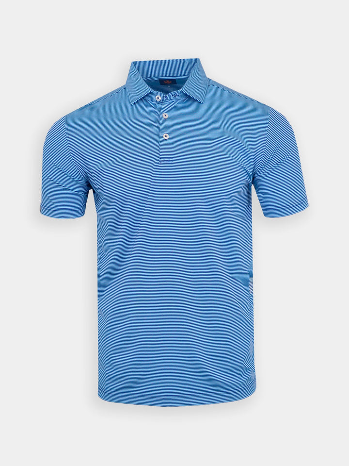 Donald Ross Sport Fit Mens Short Sleeve Owen Polo - NAVY/LAGOON