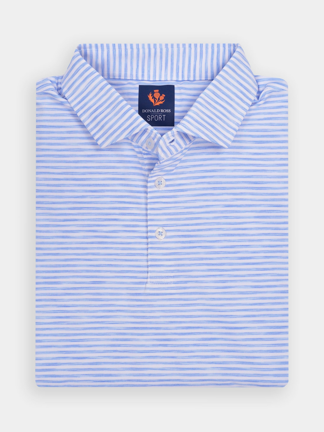 Donald Ross Mens Sport Fit OWEN Polo - COASTAL / WHITE