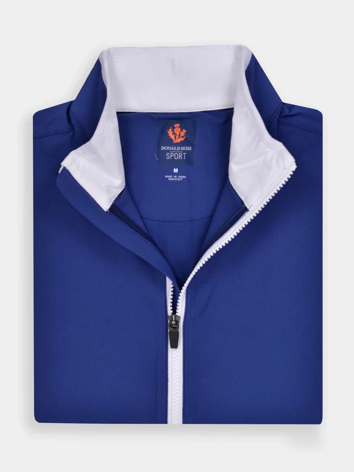 Donald Ross Mens SUPER GOLF Sport Fit Jude Water Repellent Vest - NAVY / WHITE